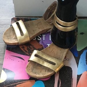 Gold Sandals with Ankle strap